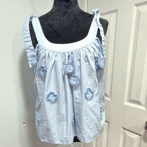 Gretchen Scott Designs Sky Blue Embellished Blouse